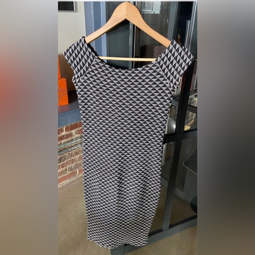 ZARA Dress Black White Pencil S Small New NWOT